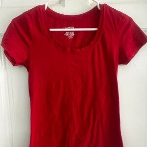 Cute Active Basic size Medium Women's Red Short Sleeve Shirt